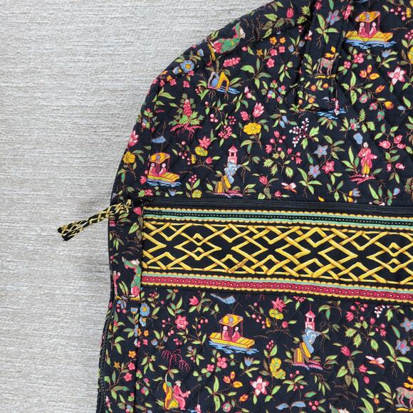 Vera Bradley Ming Garment Bag Black Quilted Floral Asian Travel Luggage Carry On - Picture 10 of 16